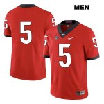 Men's Georgia Bulldogs NCAA #5 Julian Rochester Nike Stitched Red Legend Authentic No Name College Football Jersey VEE6254KD